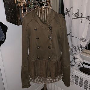 Free People Military Inspired Peplum Jacket